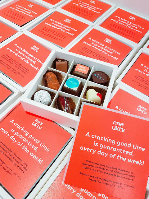 chocolate gift box with logo plaque