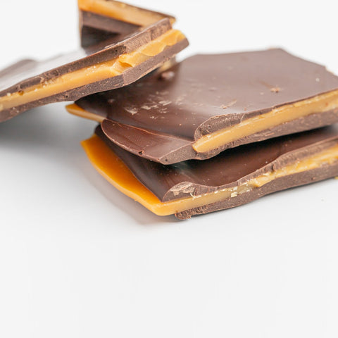 Toffee with dark chocolate slab
