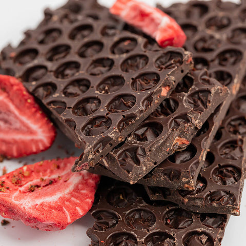 Strawberry & Pink Peppercorn Dark Chocolate Slab